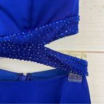 La Femme  Sexy Short Mini Cutout Cocktail Dress Blue Rhinestones Size 2 S… Photo 4