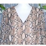 Preston & York V-Neck Snakeskin Top Blouse Shirt Size L Sheer 3/4 Sleeve Lined Photo 1
