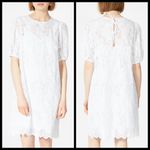 💕Samsøe Samsøe💕 Juni Eyelet Lace Shift Dress ~ Bright White Medium Photo 5