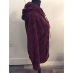 Victoria's Secret PINK Burgandy Teddy Bear Warm Hoodie 1/2 Zip XS Photo 1