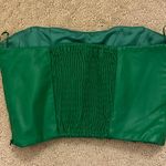ZARA NWOT  green faux leather corset top Photo 2