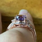 Natural Rose de France Amethyst Sterling Silver Ring Size 8 Purple Photo 1