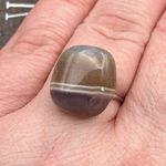 Handcrafted Purple Striped Oregon Coast Tumbled Agate Gemstone Open Back Ring Photo 0