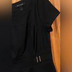 White House | Black Market Black Sheath Dress Cap Sleeves Silver Hardware Size 2 Photo 6