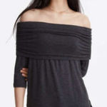 Lou & grey  Off Shoulder 3/4 Length Sleeves Charcoal‎ Gray Blouse Size XS NWT Photo 0