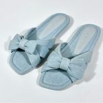 Stuart Weitzman  Sofia Bow Slide Sandals Light Blue 9 NEW Photo 5