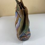 Anuschka  Hand Painted Leather Shoulder Bag Butterfly Floral Art Purse Photo 13