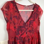 Ecote Urban Outfitters Women XS Red Paisley Babydoll Mini Dress Y2K Fairy Grunge Photo 2