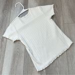 Brandy Melville  Tshirt crop lettuce edge womens White (one size) casual coquette Photo 3