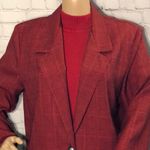 Bentley Petite Vintage Single Breasted Blazer Dark Red Plaid 12 Photo 1