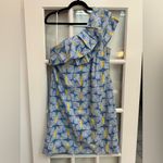 Lilly Pulitzer One-Shoulder Sandra Ruffle Cotton Dress Butterfly Print Size 10 Photo 4