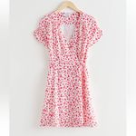 & Other Stories & Other Stories Los Angeles Atelier Red Floral Mini Wrap Dress US 6 Photo 4