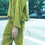 ZARA ZW COLLECTION WRINKLED SATIN EFFECT 2 pieces set BLOUSE&pants M/L Photo 3