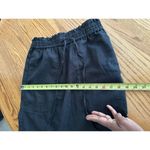 Black Elastic Waist Midi Skirt With Drawstring & Back Slit Photo 10