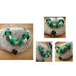 St Patricks Day Four Leaf Clover Bracelet New Beaded Charms Heart Dangle… Silver Photo 2