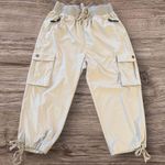 SOOTHFEEL Cargo Jogger Pants Light Gray Zip Pockets Drawcord Hem S Photo 0