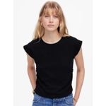 Madewell Womens Side-Cinch Muscle Tee Size M Stitched Neutral Casual Shirt Photo 2