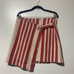Free People  Its A Wrap Tuscany Mini Skirt with Red White Stripes Size Large NWT Photo 5