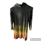 Art of Cloth Ombre Tie Dye Shark Tail Cowl Neck Tunic Yellow Size XS Photo 3