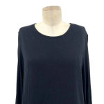 Generation Love Knit Pleated Hem Layered Long Sleeve Sweater Top Black Medium Photo 1