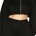 Naked Wardrobe  Hoodie Womens 1X Black Cropped Zip Up Solid NWT Photo 0