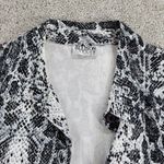 Allison Taylor Womens Jacket M Black White Snake Print Stretch 3/4 Sleeve Crop Photo 1