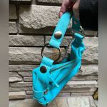 Kooba Vintage leather shoulder bag grommet purse teal blue y2k Photo 3