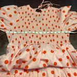 Petal‎ + Pup Gasal Tiered Smocked Midi Dress Pink Red Polka Dot Womens 10 Cotton Photo 10