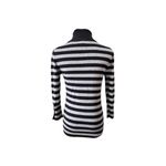 Express Design Studio Gray Striped Turtleneck Sweater SMALL Casual Cottagecore Photo 2