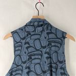 Wild Coast Blue Stretch Knit Open Front Sleeveless Draped Cardigan Shark Bite Size L Photo 8