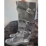Calvin Klein  Hillary Tall Black Leather Stretch Buckle Boots Size 7.5 M Photo 2