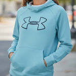Under Armour UA Big Logo Turquoise Pullover
Hoodie Size M Photo 0