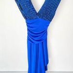 Climax By David Howard Vintage Disco Blue Sequin Dress size small 7/8 Photo 0