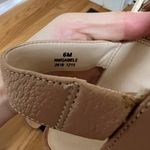 Nine West Gadele Nude Side Buckle Leather Wedge Open Toe Sandals Heels Size 6 Photo 5