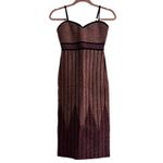 BCBGMAXAZRIA BCBG Holiday Cocktail Dress Purple Metallic Knit Sparkly Festive Bodycon Photo 1