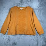 Coldwater Creek Pullover Sweatshirt Womens L Petite Orange Embroidered Boho Photo 1