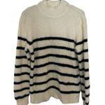 Bailey 44 Sundry Stripes Mock Neck Cozy Sweater in Oyster Fuzzy Size Small Photo 4