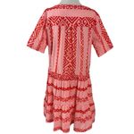 Bindu Bohemian Summer Printed Ruffle Shirt Dress Size Small Indian Cotton Pink Photo 2