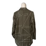 ZARA NWOT  Geometric Olive Green Art Blouse Jacket Lightweight Bloggers Fave M Photo 12