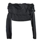 SheIn Off Shoulder Long Sleeve Crop Top in Black, Size S Photo 1