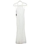 Lulus  NWT White Full Lace Lined Halter Open V-Neck Back Wedding Maxi Dress XS Photo 7