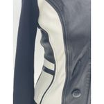 One Girl Who Like White And Black Leather Ribbed‎ Stretch Jacket Women's Small S Size 4 Photo 4