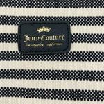 Juicy Couture  Striped Canvas Clutch Shoulder Bag Black White Gold Zip 10x7” Logo Photo 5
