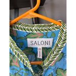 SALONI Tyra Printed Silk Shirt Dress Blue Multi Womens Size 10 Green Photo 6