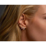 Boutique NEW Black‎ Onyx Sterling Huggie Hoop Earrings, 9mm Photo 11