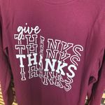Time And Tru‎ Purple Give Thanks Thermal Long Sleeve Tee Size Large Photo 2
