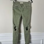 Free People green busted knee skinny jeans size 27 Photo 1