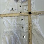 Area Stars Dress Womens Small White Denim Shirt Collared Snap Button Mini Photo 8