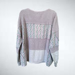 easel Size 1X Waffle Knit Cotton Floral Top in Vintage Mauve Photo 1