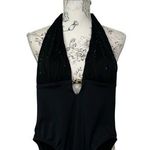 St. John Swimwear Black Halter Padded Sequins One Piece Swimsuit Size 4 NWT Photo 0